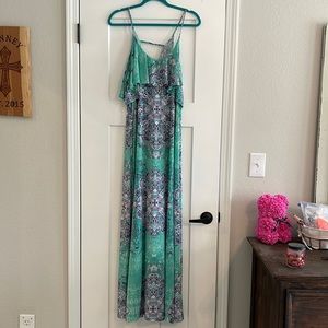 Green & Purple Maxi Dress